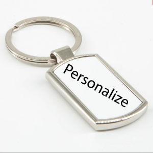 Keyring Curved Rectangle Personalized